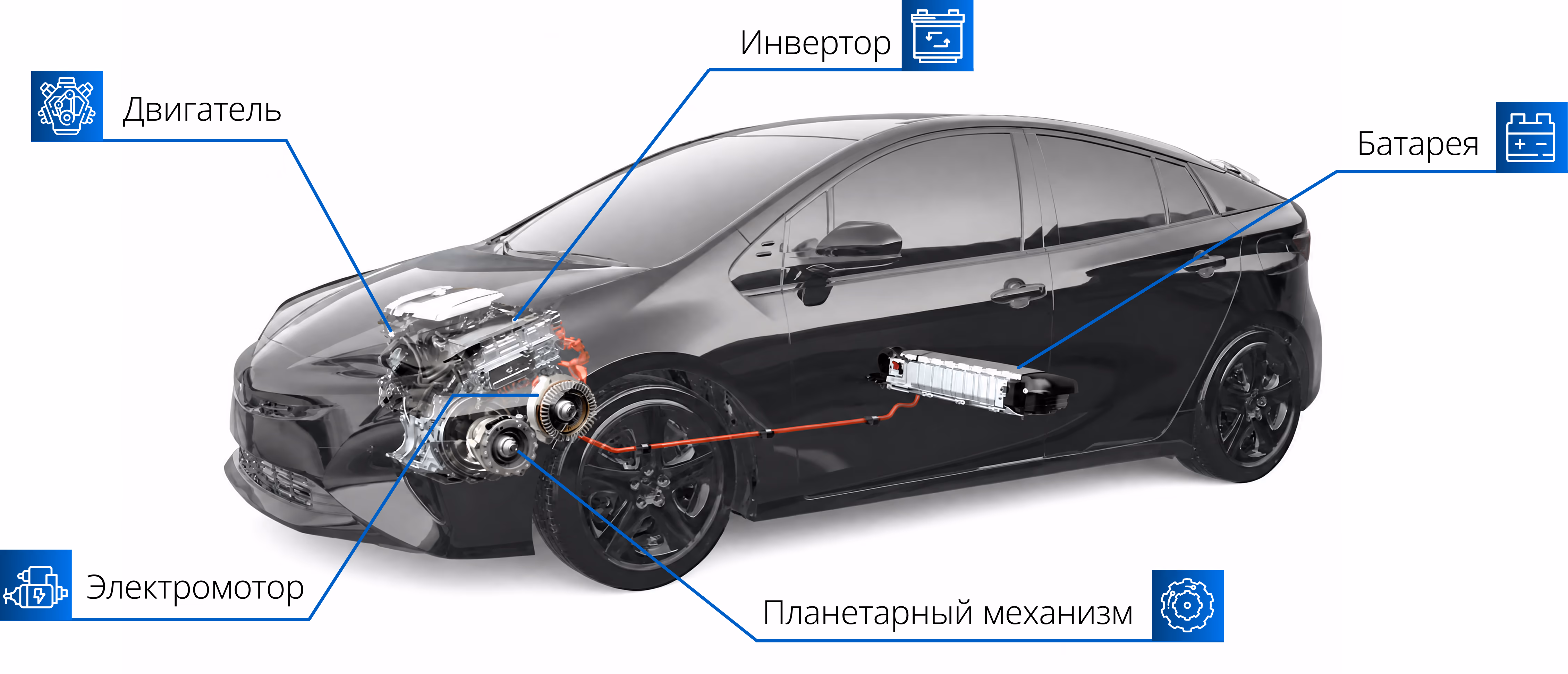 HEV car cutaway